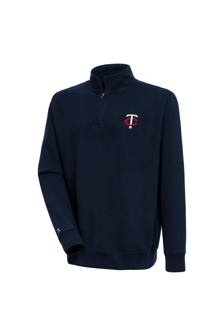 Men's Antigua  Navy Minnesota Twins Victory Quarter-Zip Pullover Top, Main, color, Navy
