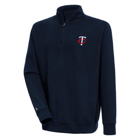 Men's Antigua  Navy Minnesota Twins Victory Quarter-Zip Pullover Top