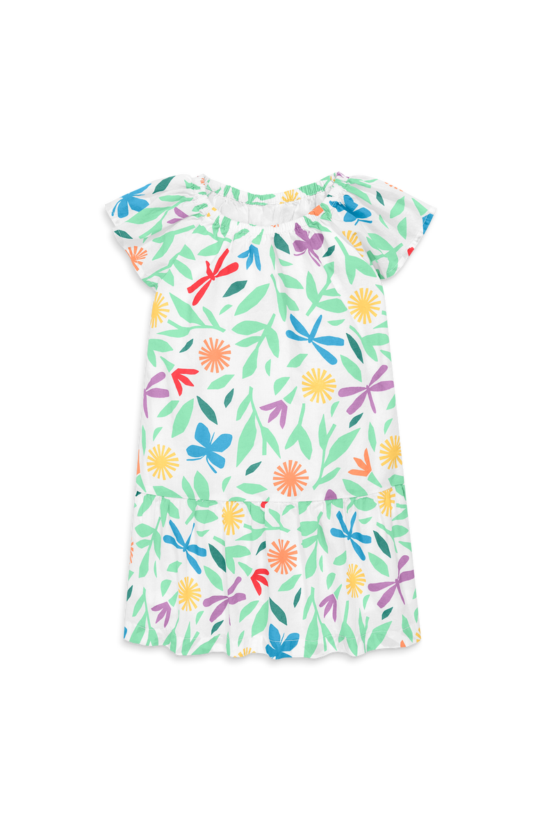 Primary Kids Swing Dress In Bright Backyard, Main, color, White Backyard Print