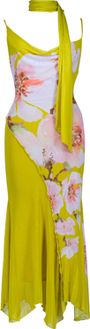 SAEMDI Elaria Floral Printed Mesh Dress