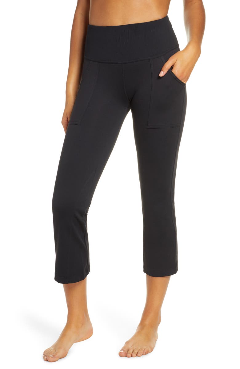 Zella Live In High Waist Crop Kick Flare Leggings, Main, color,