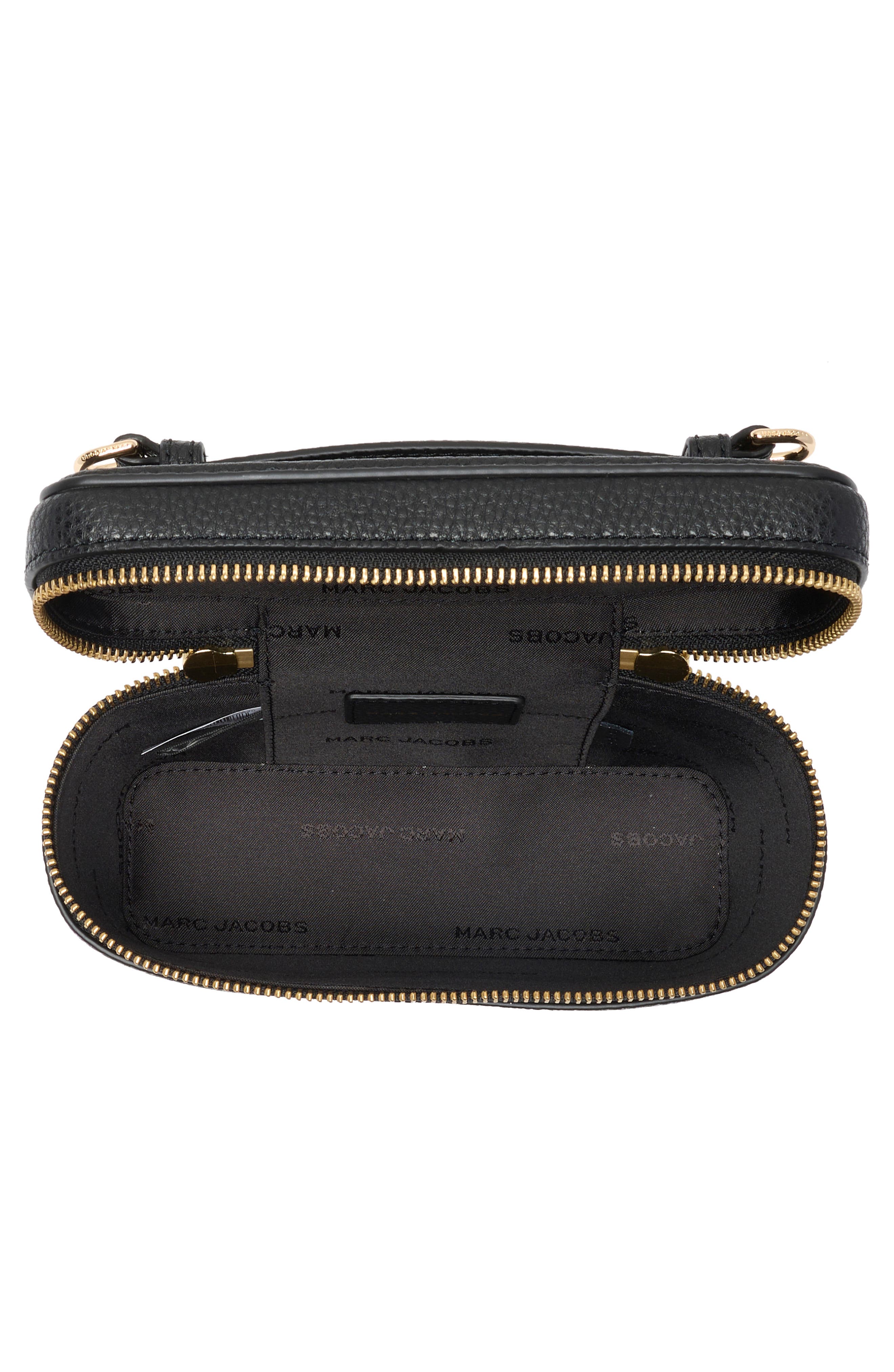 Groove Leather Train Case Crossbody Bag, Alternate, color, BLACK