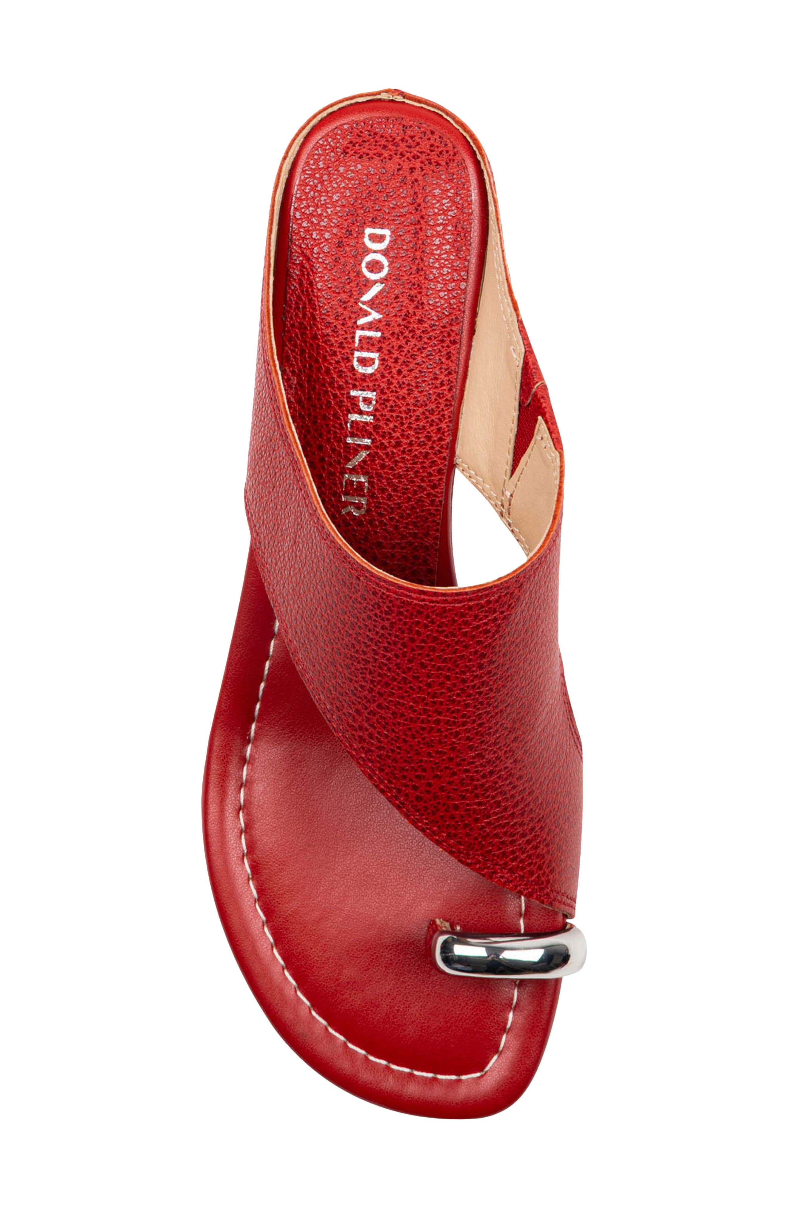 Donald Pliner Vesna Toe Ring Wedge Sandal, Alternate, color, Tomato