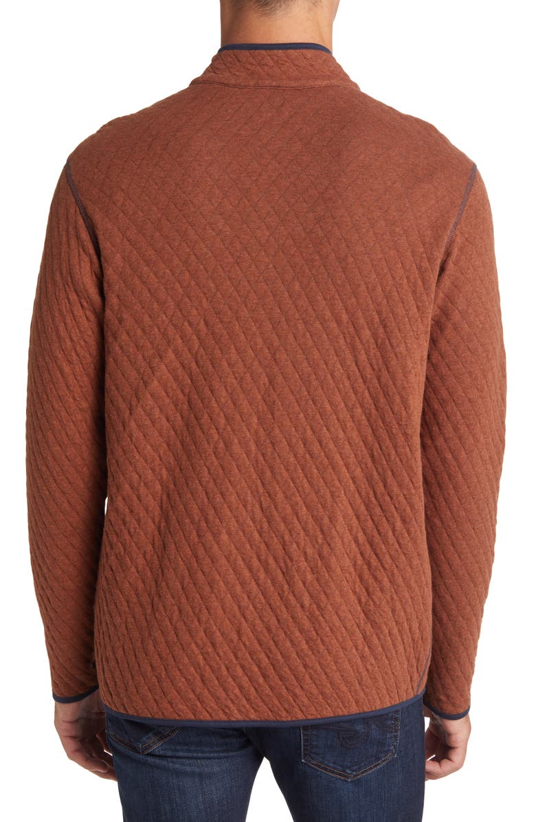 Johnston & Murphy Men's Reversible Quilted Quarter Snap Pullover, Alternate, color, 