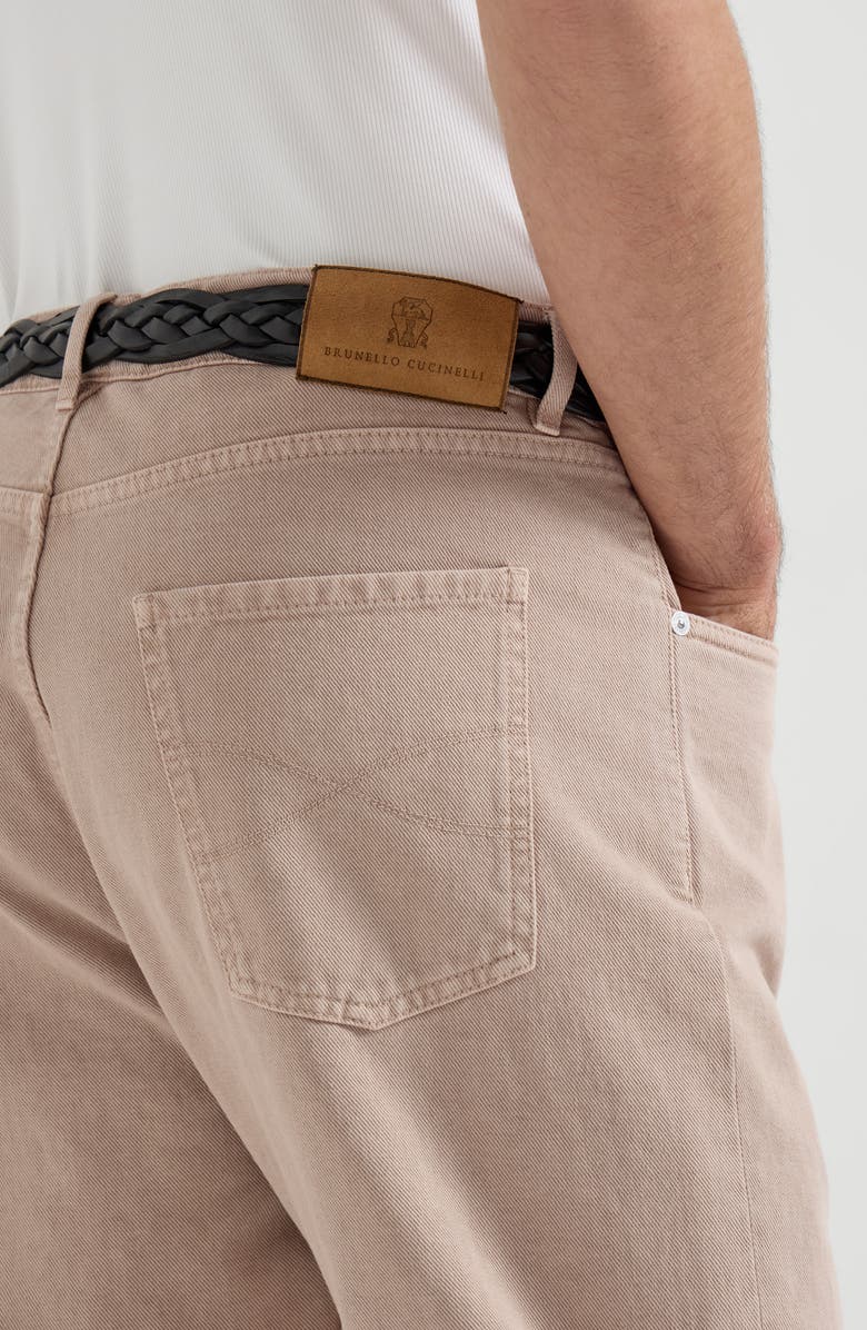 Brunello Cucinelli Garment-dyed denim trousers, Alternate, color, Light Brown