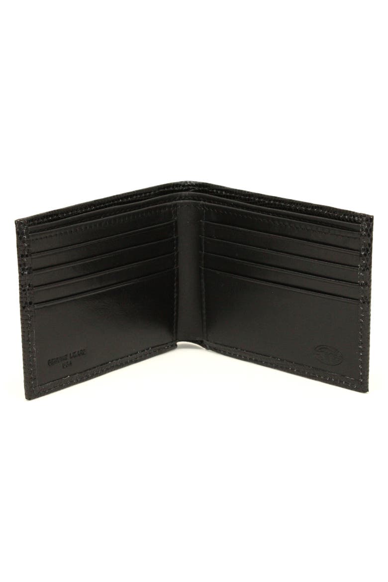 Genuine Lizard Wallet, Alternate, color, BLACK