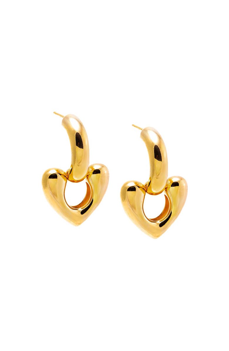 BY ADINA EDEN Open Heart Hoop Earrings, Main, color, Gold
