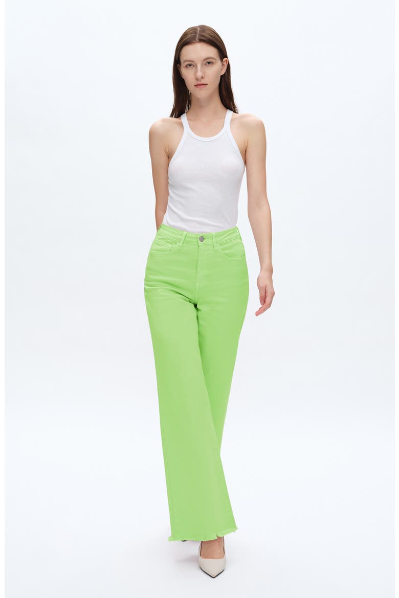 High Waist Wide Leg Jeans, Alternate, color, GREEN