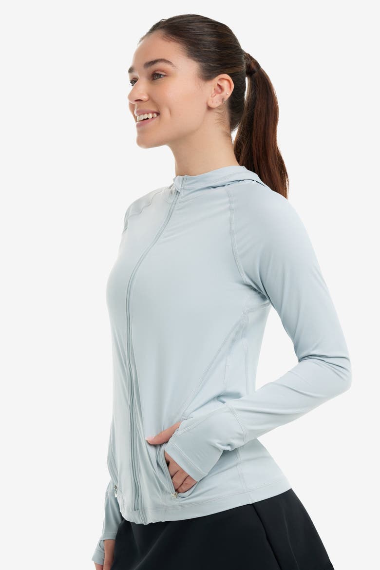 Women's Long Sleeve Full Zip Hoodie Jacket with Sun and UV Protection, Alternate, color, Soft Gray