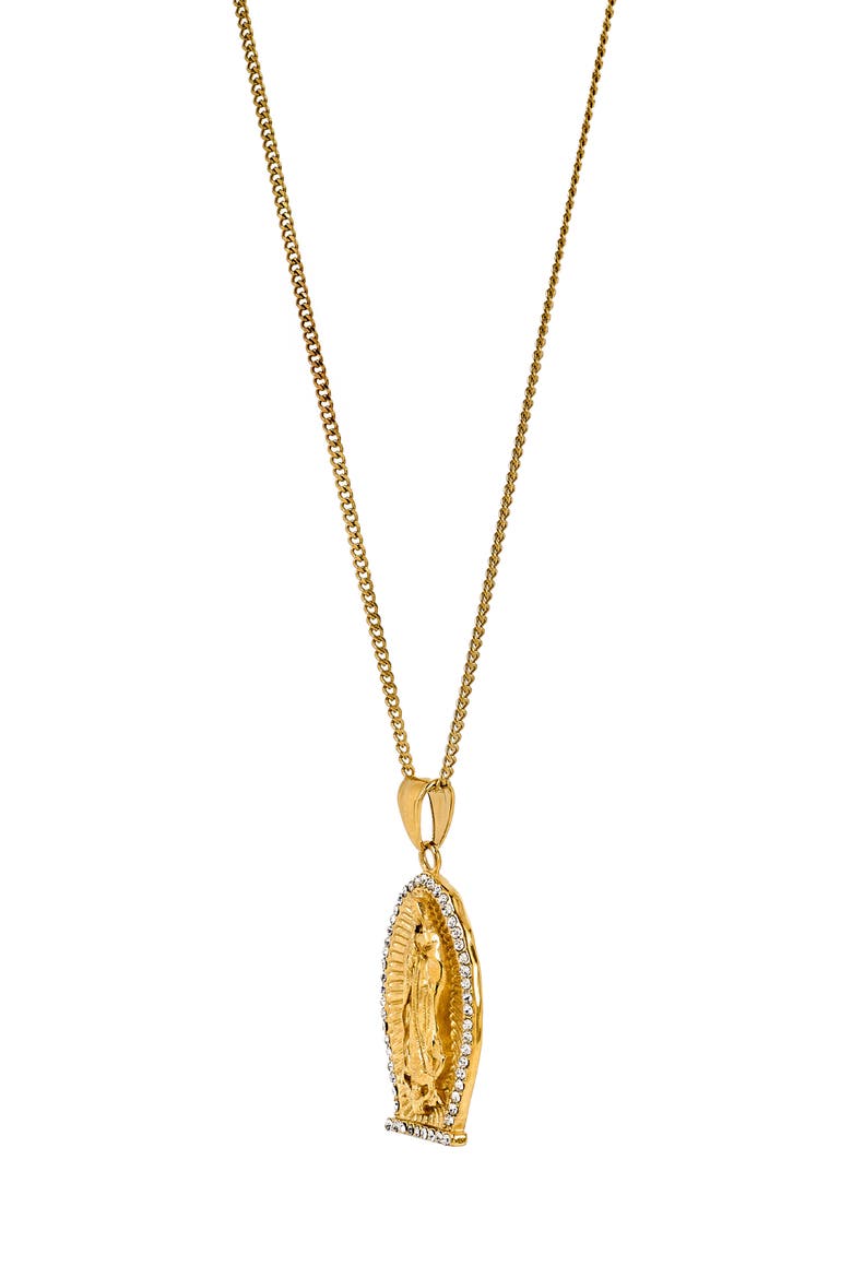 Men's Holy Mary Pendant Necklace, Alternate, color, GOLD