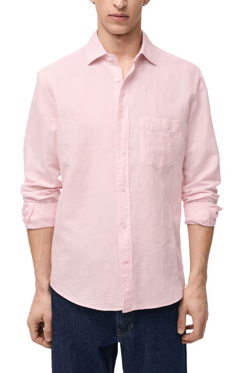Classic Fit Linen & Cotton Button-Up Shirt