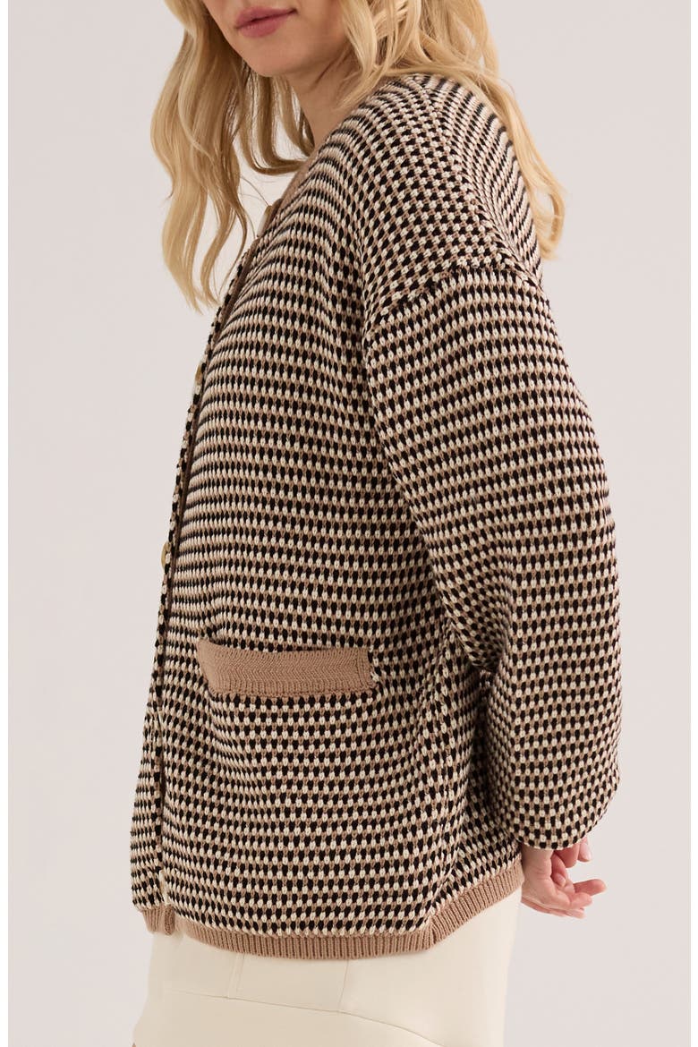 Tidewell Cotton Jacquard Cardigan, Alternate, color, WARM TAUPE