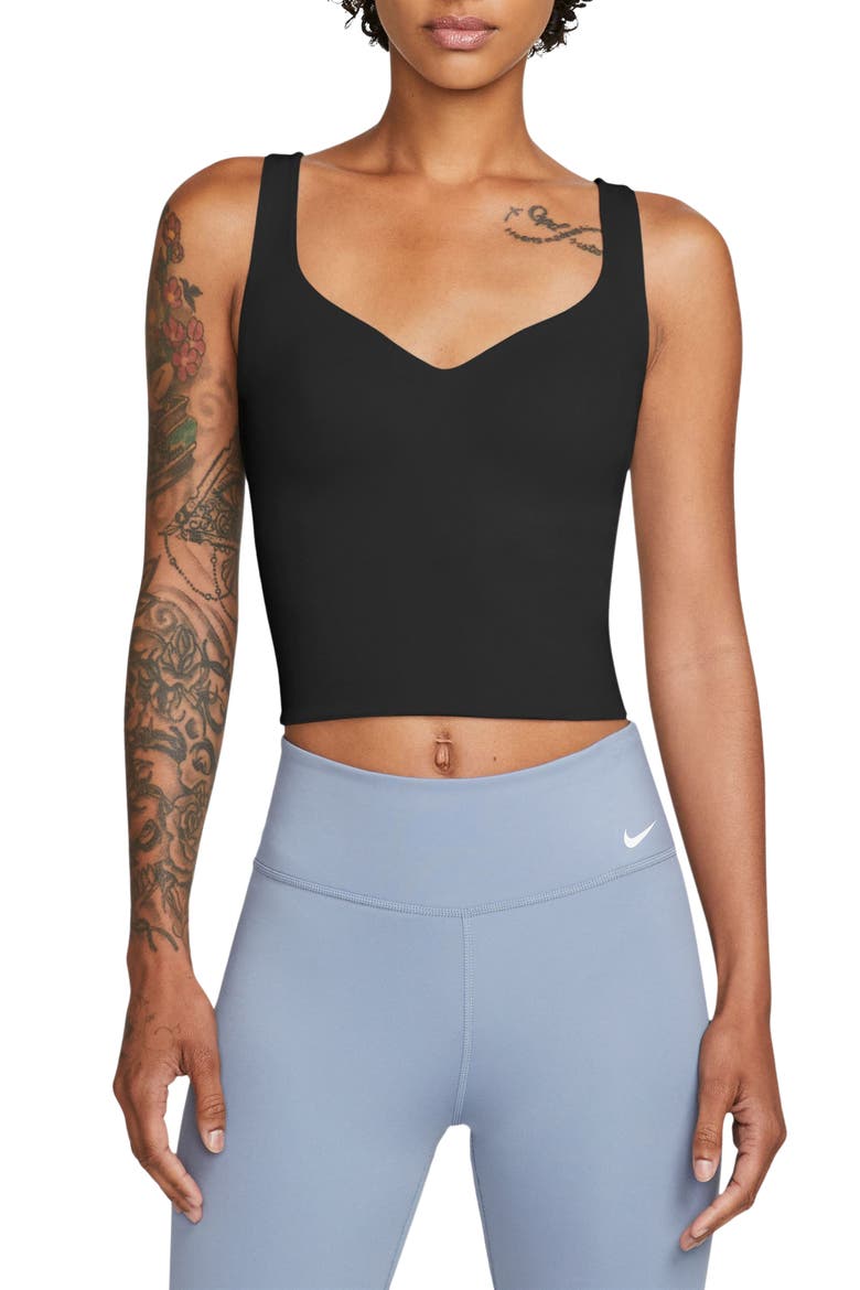 Seamless Padded Sports Tank, Main, color, BLACK/ COOL GREY