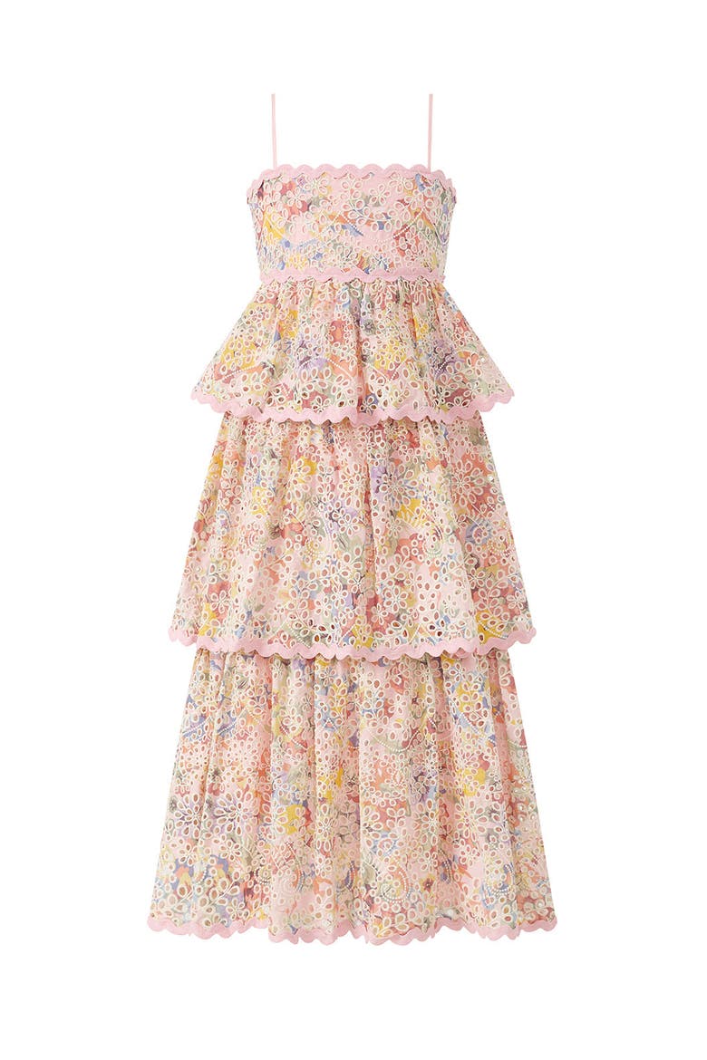 Alanna Frill Embroidered Maxi Dress, Main, color, Multi