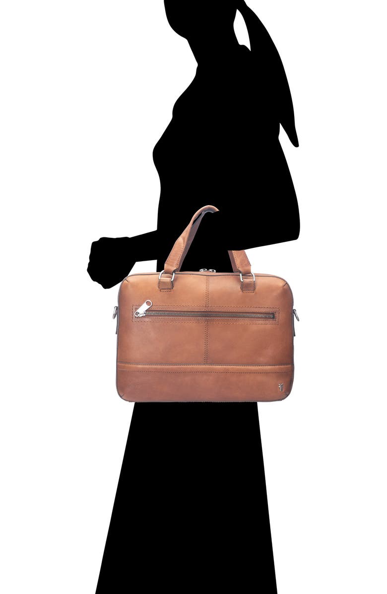 Frye Nash Leather Briefcase, Alternate, color, Cognac
