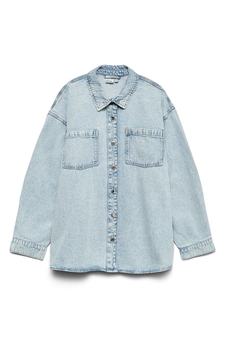 VERO MODA Jennie Oversize Denim Shirt Jacket, Alternate, color, Light Blue Denim
