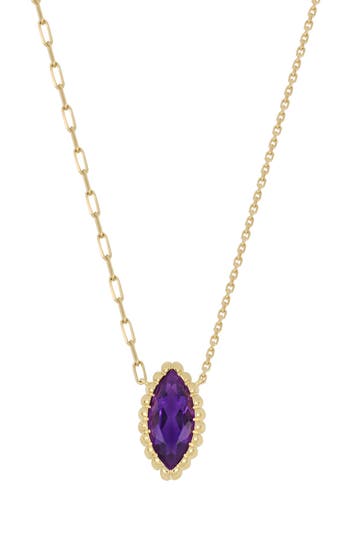 Bony Levy El Mar 18k Yellow Gold Marquise Amethyst Pendant Necklace In 18k Yellow Gold