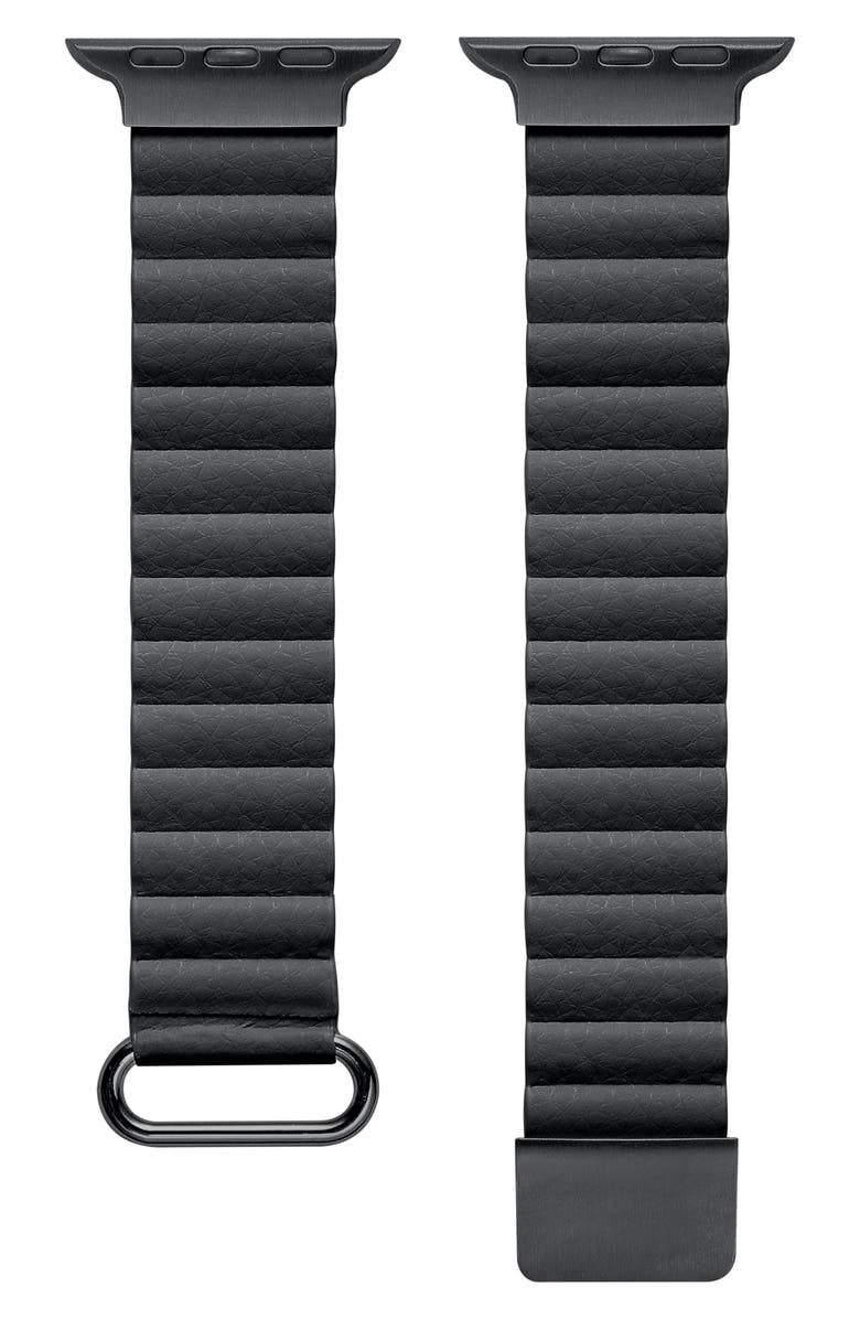 The Posh Tech Dakota Magnetic Leather Apple Watch<sup>®</sup> Watchband, Main, color, 
