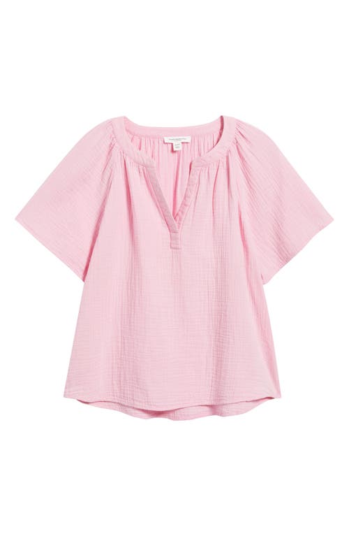 Beachlunchlounge Adie Cotton Guaze Popover Top In Wild Rose Wash