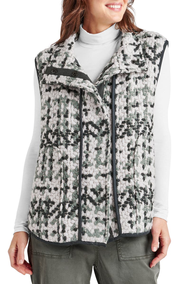 Splendid Basket Weave Vest, Main, color, Evergreen Multi