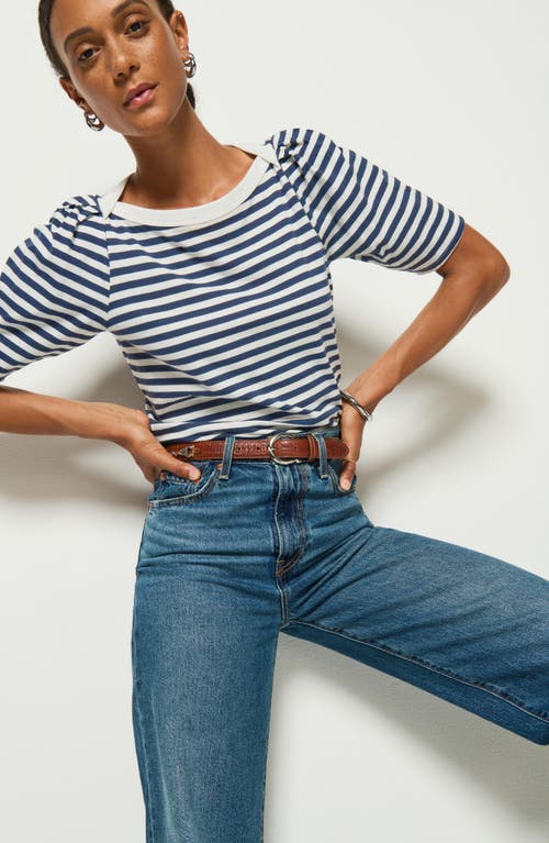 NATION LTD NATION LTD DEANA STRIPE ENVELOPE NECK ORGANIC COTTON T-SHIRT 