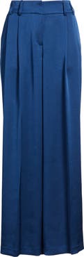 Tahari ASL Pleated Wide Leg Satin Pants