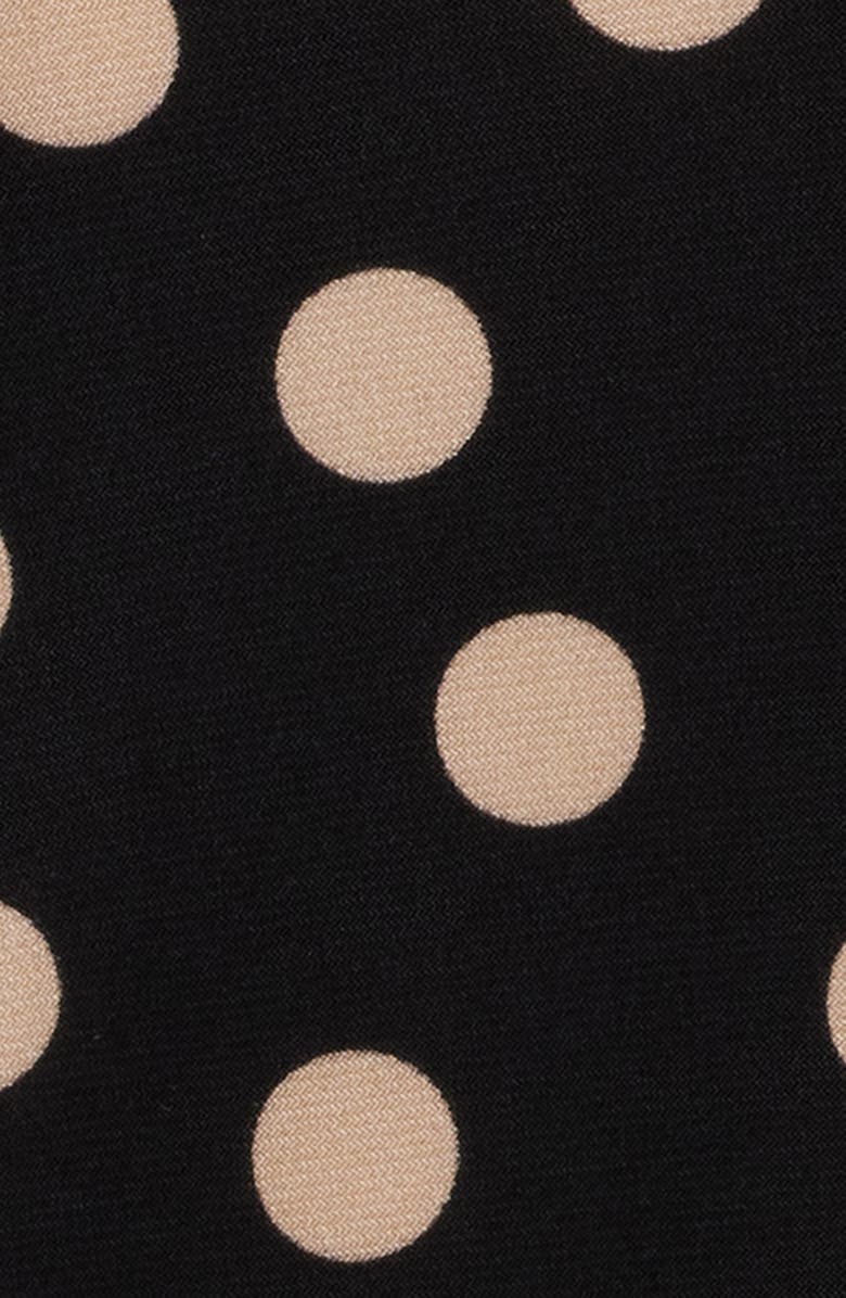 AK ANNE KLEIN Polka Dot Split Neck Top, Alternate, color, Anne Black/ Latte