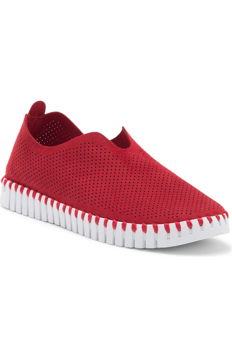 Ilse Jacobsen Tulip Perforated Sneaker, Main, color, Deep Red