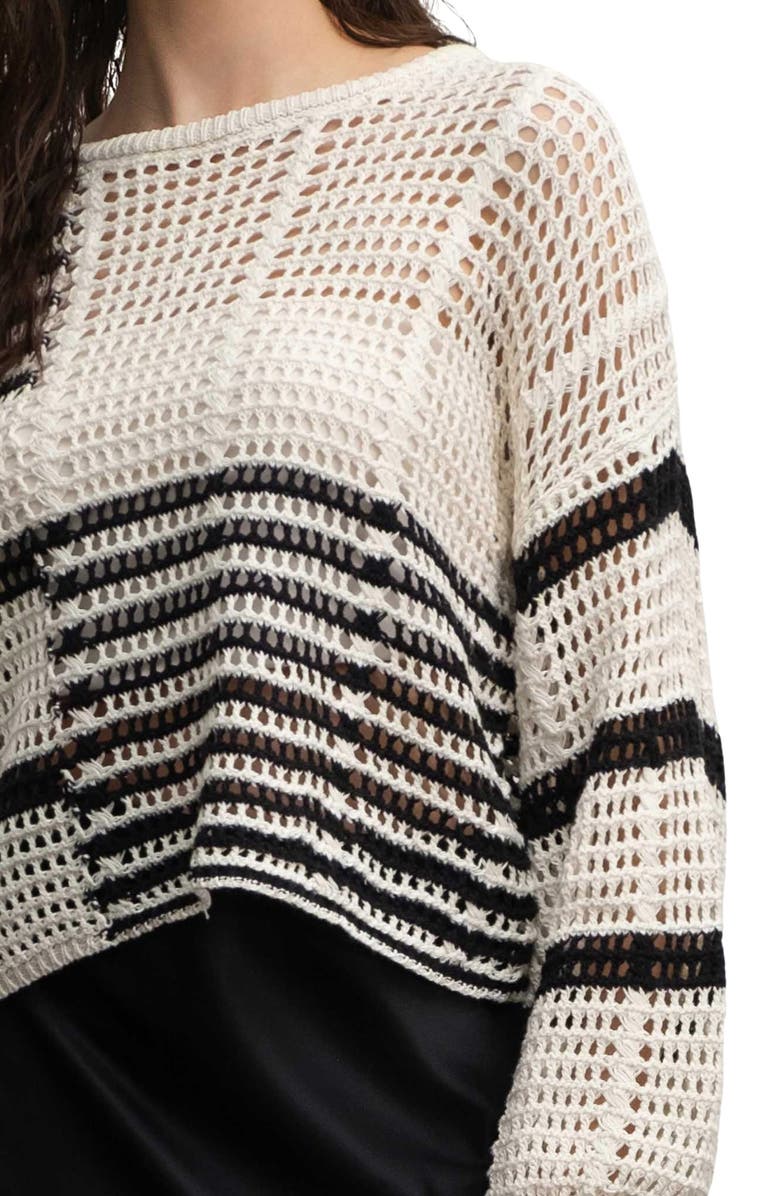 Blu Pepper Back Tie Open Stitch Sweater, Alternate, color, 