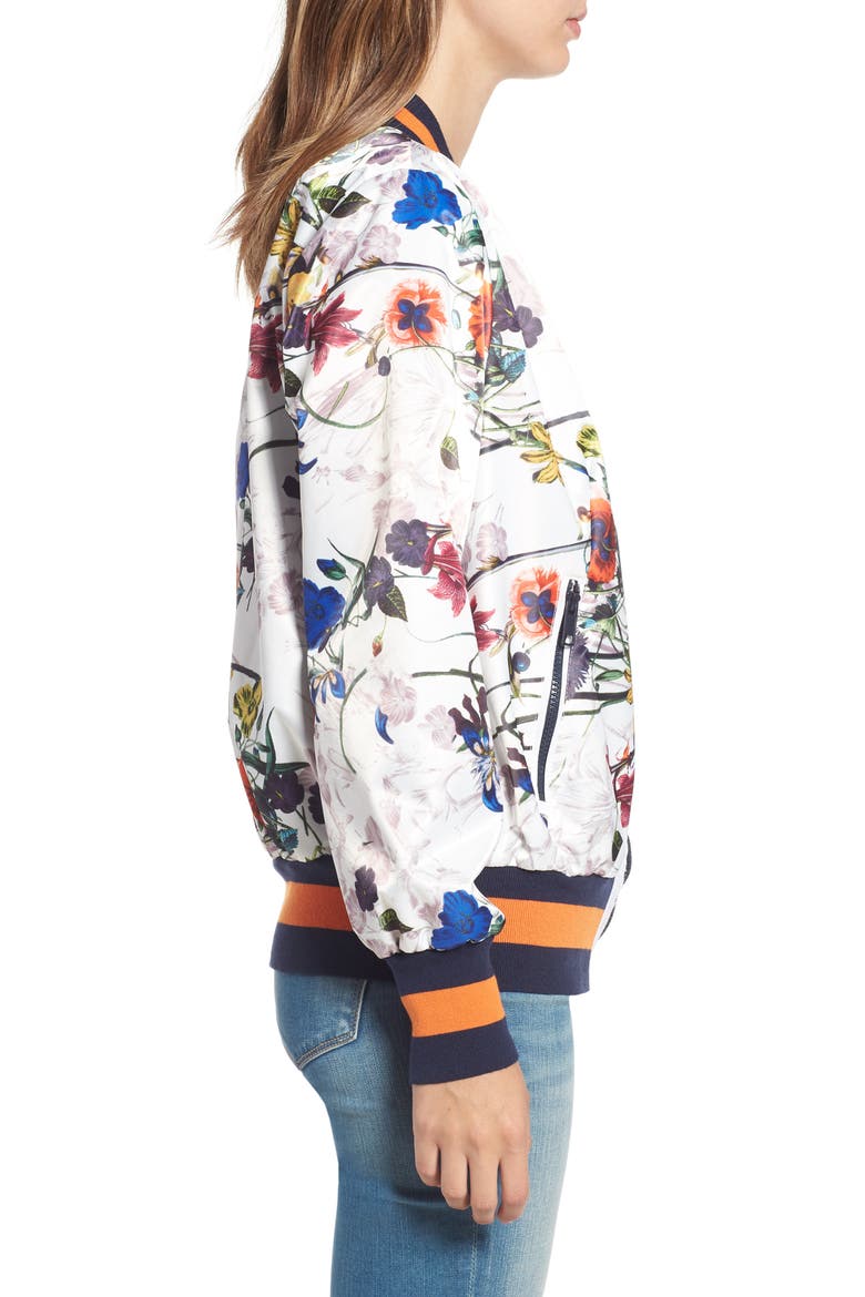 Flower Print Bomber Jacket, Alternate, color, TROPICAL FLORAL
