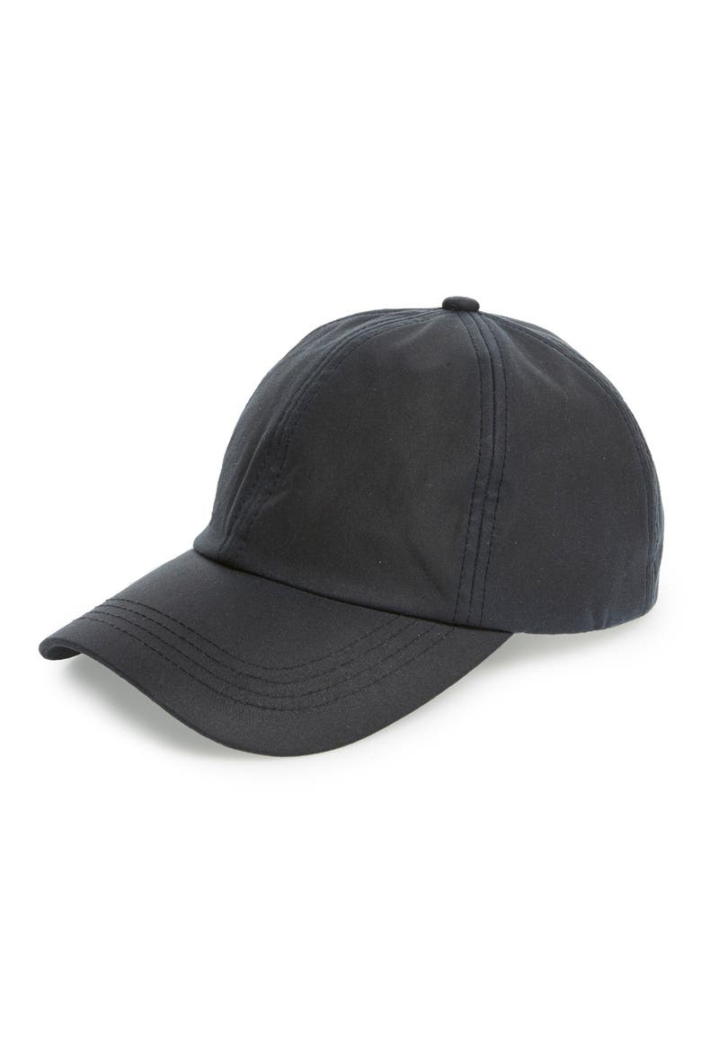 Waxed Cotton Baseball Cap, Main, color, NAVY