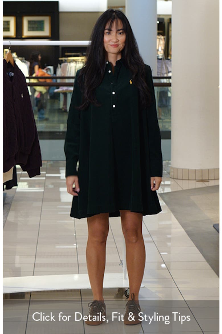 Pleated Cotton Corduroy Shirtdress video