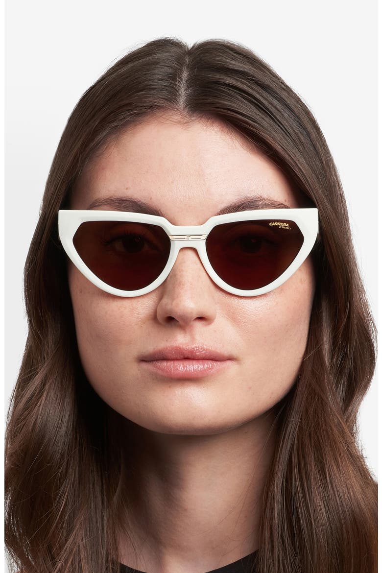 Victory 57mm Butterfly Sunglasses, Alternate, color, IVORY/ BROWN