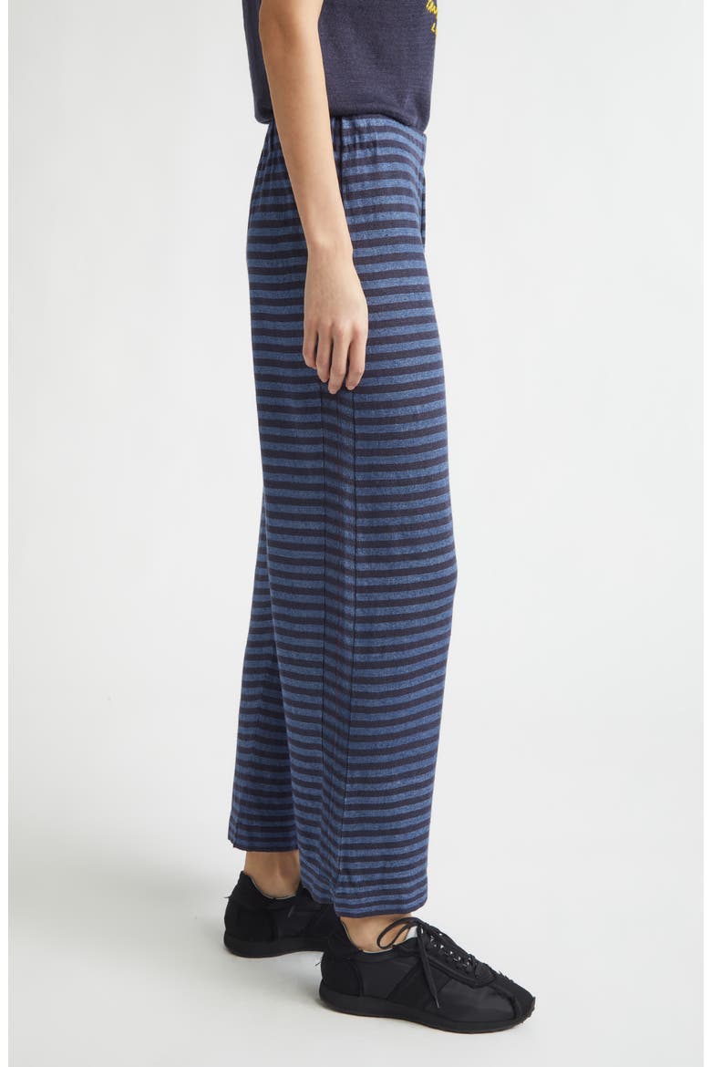 Mabo Stripe Pull-On Linen Pants, Alternate, color, DENIM/ INK