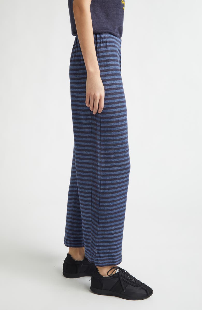 YanYan Mabo Stripe Pull-On Linen Pants, Alternate, color, Denim/ Ink