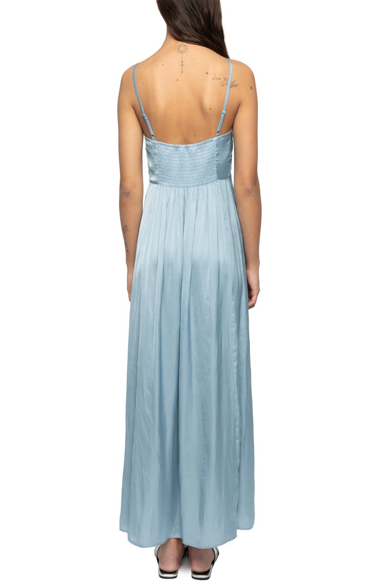 Zadig & Voltaire Rippie Satin Dress, Alternate, color, Sky