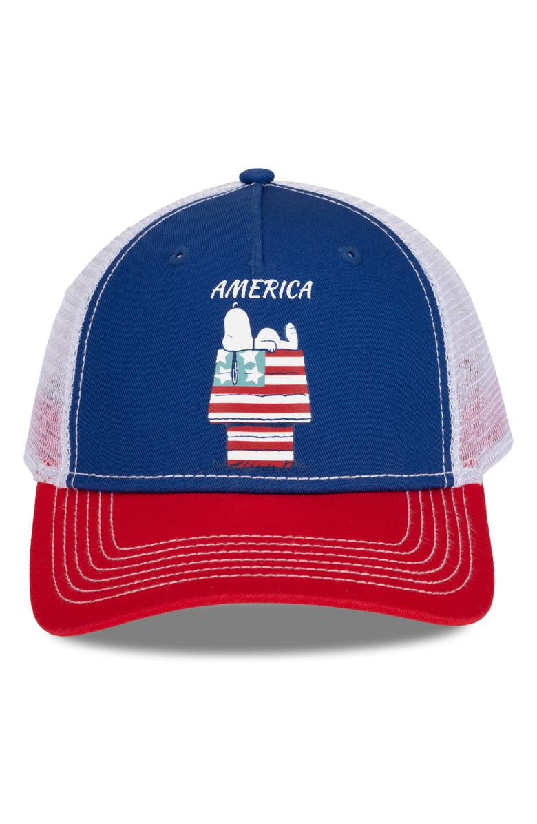 H3 Sportgear Peanuts Americana Trucker Hat, Main, color,