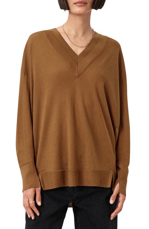 Bern Paneled V-Neck Merino Wool Sweater