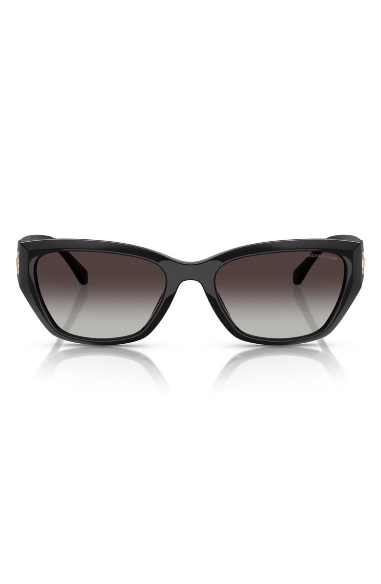 Michael Kors 56mm Geometric Sunglasses, Main, color, Black / Dark Grey Gradient