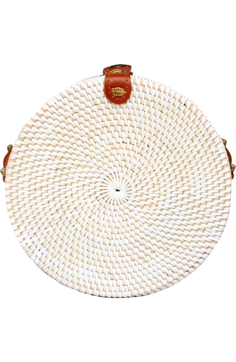 Jelavu Ata Bali Rattan Canteen Crossbody Bag, Main, color, White