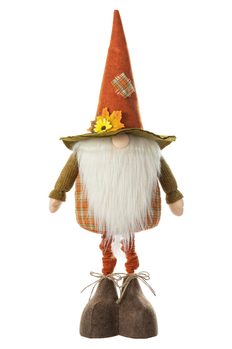 Telescoped Fabric Fall Gnome Standing Decor, Alternate, color, Orange