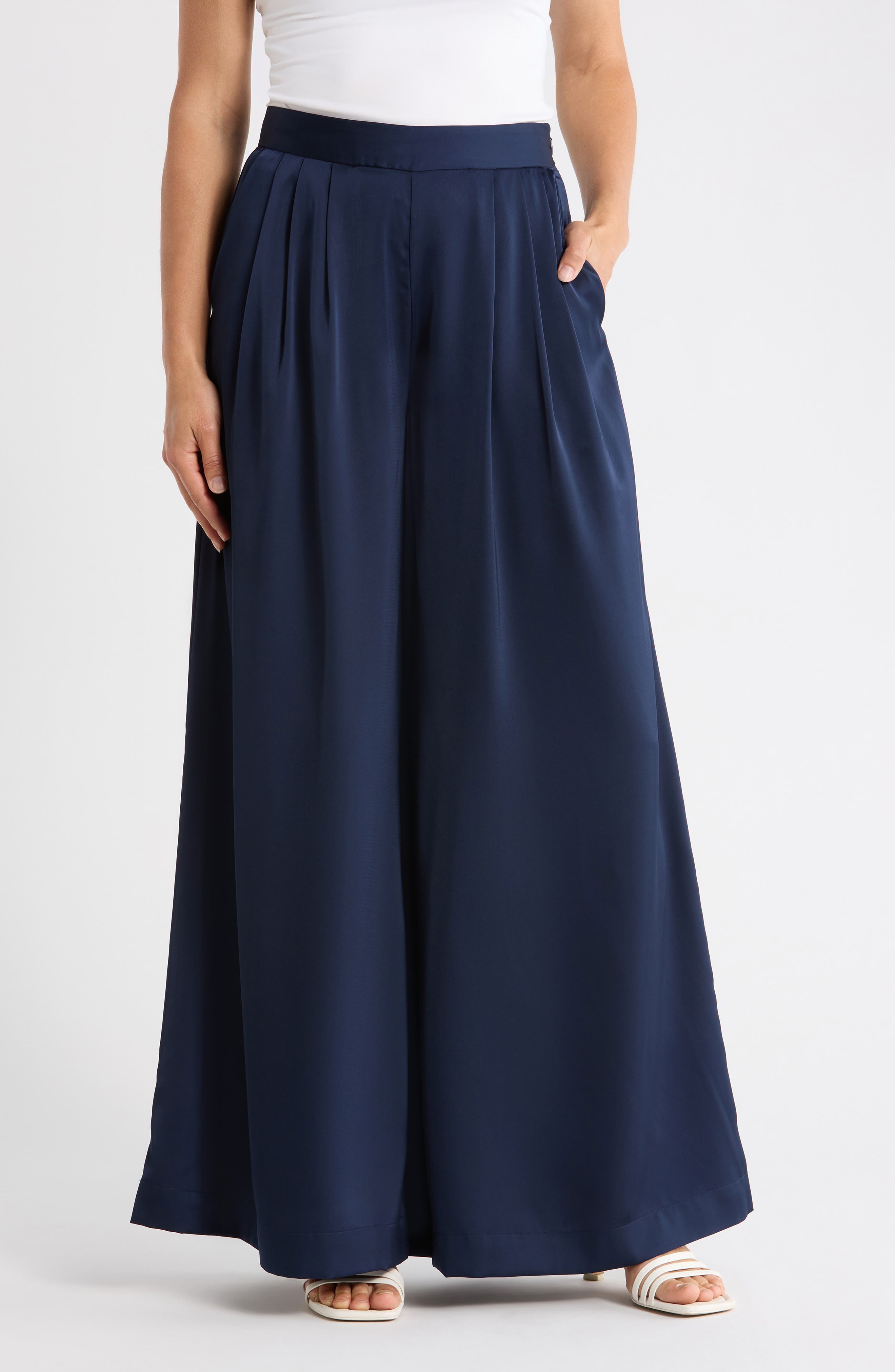 Ted Baker Pleated Front Wide Leg Pants