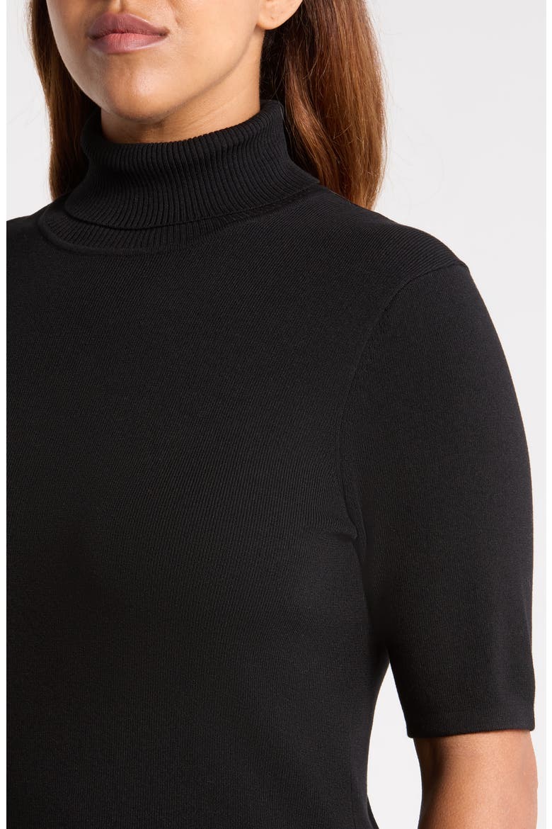 Short Sleeve Turtleneck Sweater, Alternate, color, ANNE BLACK
