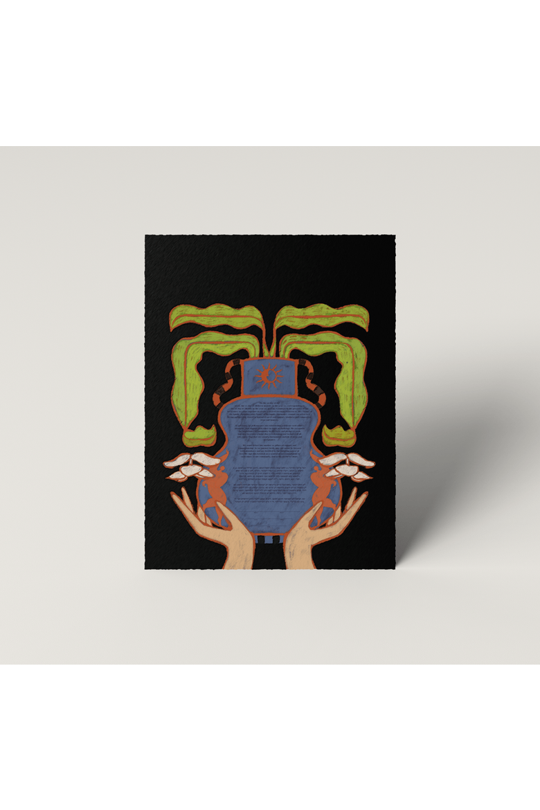 Full Cup Ketubah, Alternate, color, Black