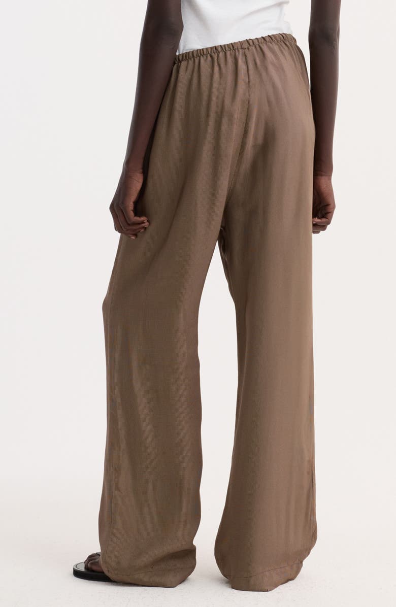 Róhe Mini Check Relaxed Drawstring Pants, Alternate, color, Brown Mini Check