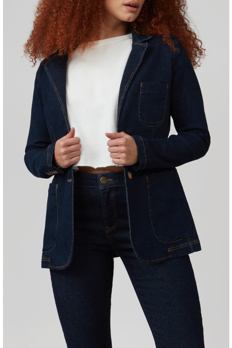 Tilly Denim Blazer, Main, color, Dark Rinse Blue