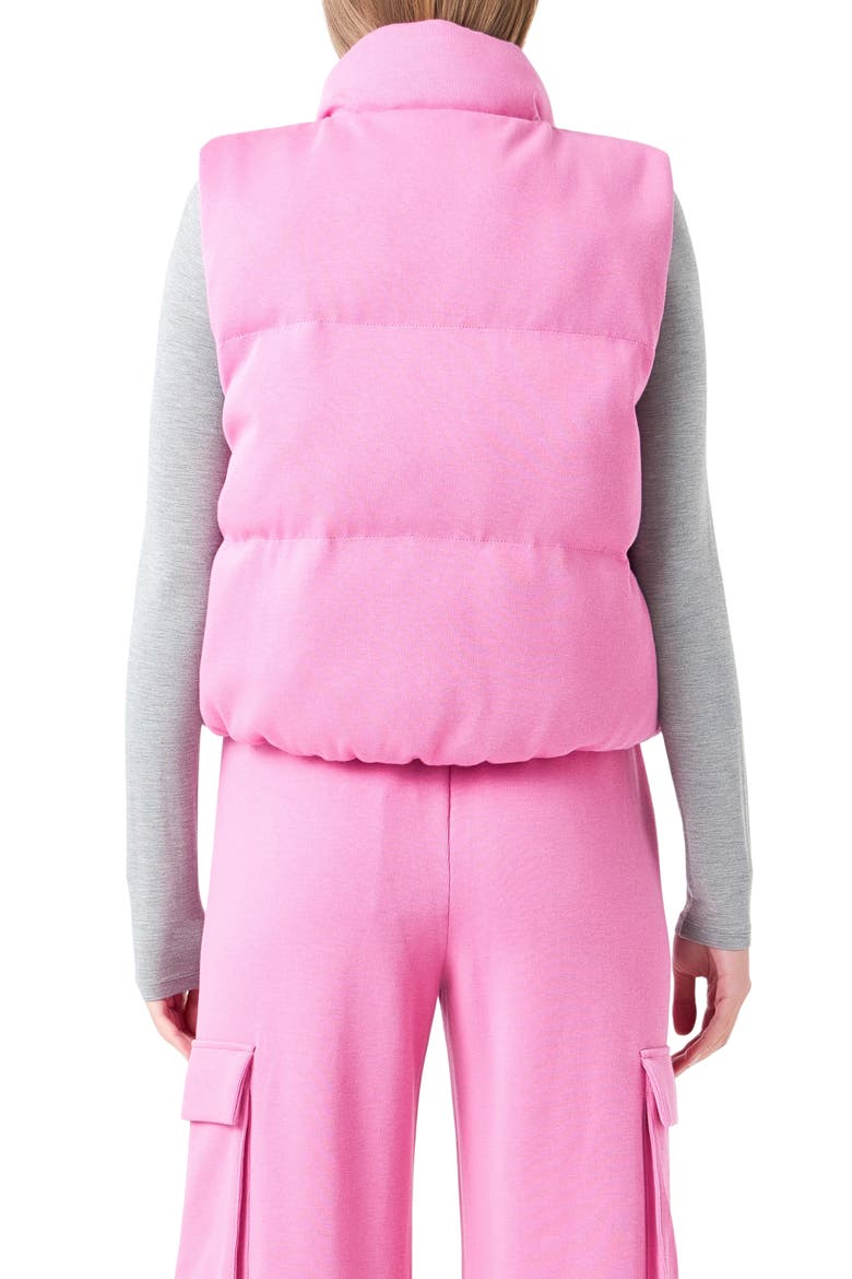 Knit Puffer Vest, Alternate, color, PINK
