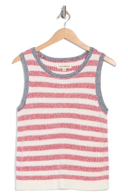 Lucky Brand Stripe Cotton Blend Sweater Tank