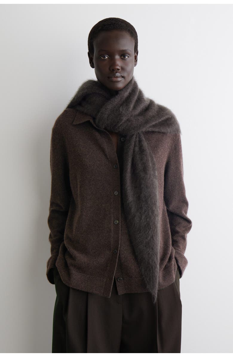 COS Cashmere Shirt, Main, color, Dark Brown