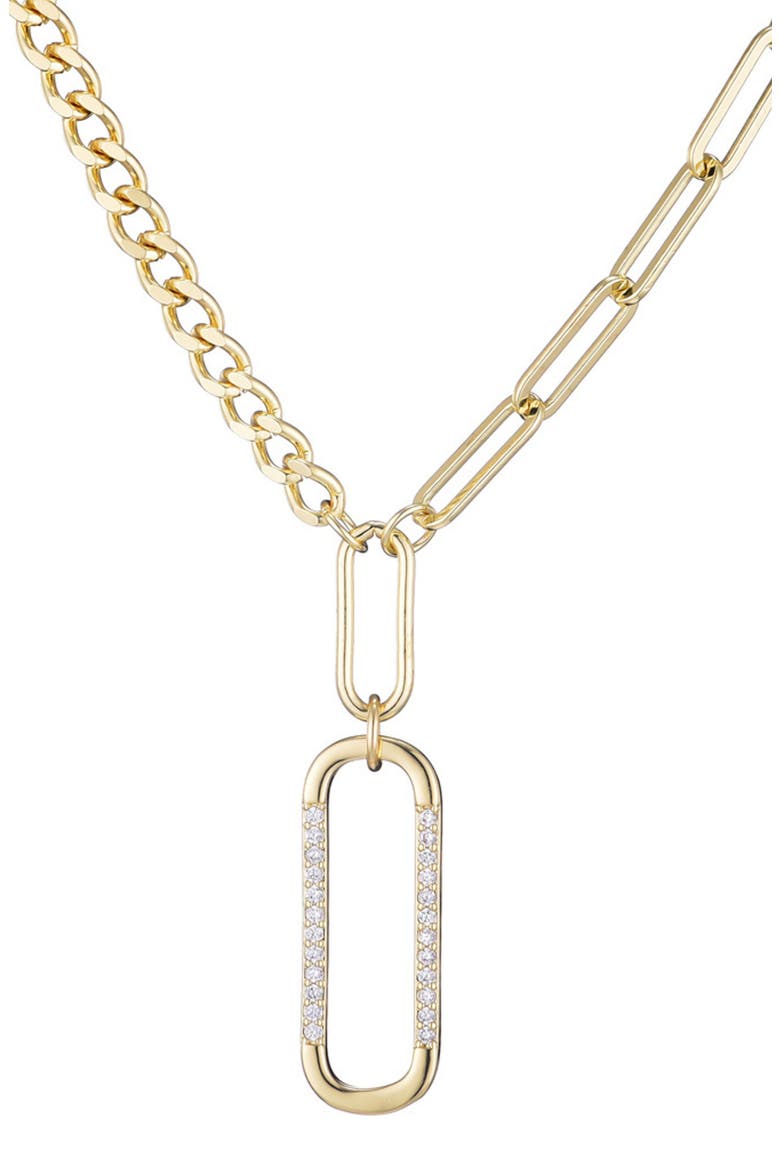 Mixed Chain Cubic Zirconia Necklace, Main, color, GOLD